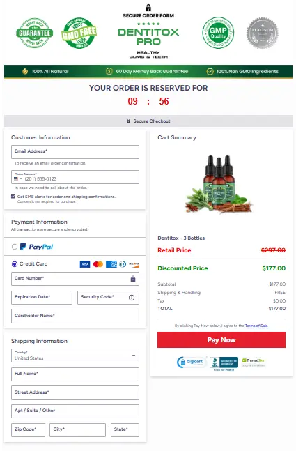 Dentitox Pro order page