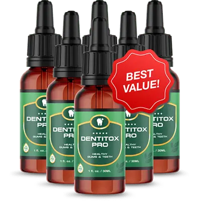 Dentitox Pro six bottles plus banner
